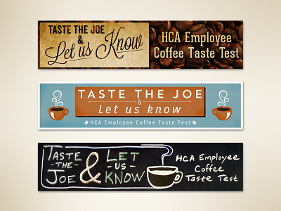 Web Banners: Taste the Joe coffee geared lavandaria losttype mission trend sans