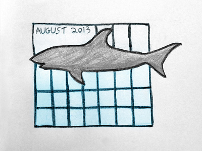 mark your calendars! drawing illustration shark week