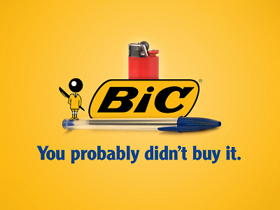 Honest Slogans: Bic advertising bic branding honest slogan honest slogans humor lighter pen