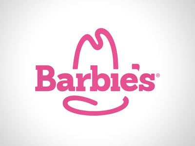 Barbie's arbys barbie brand mashup branding design logos parody