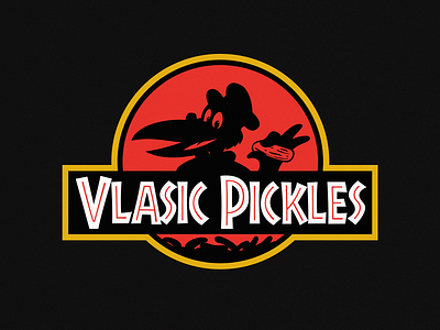 The tastiest crunch 77 years in the making brand mashup brand mashups branding humor jurassic park logo parody vlasic pickles