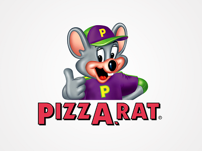 Where Mice Can Grab A Slice brand mashup branding chuck e cheese mouse parody pizza