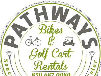 Pathways Bikes & Golf Cart Rentals Branding branding logo