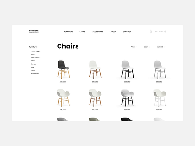 Furniture - Chairs branding design e commerce store ui ux web webpage website
