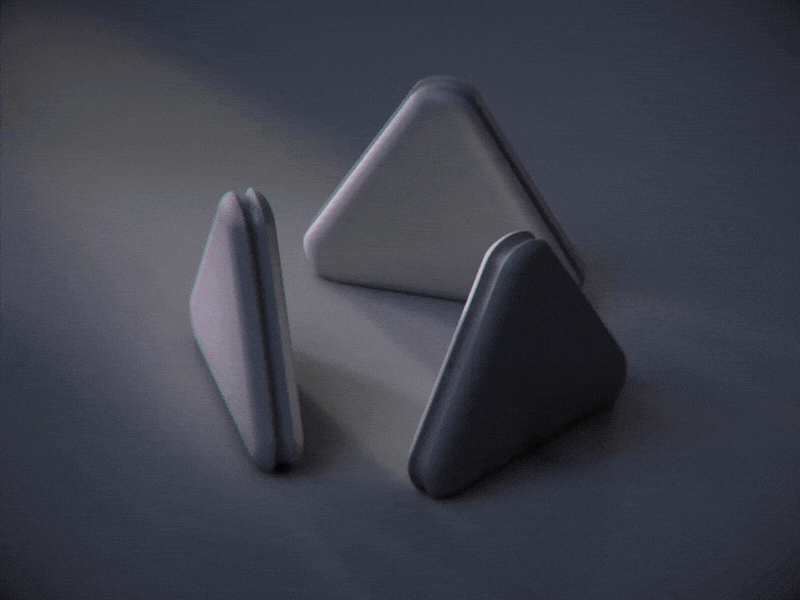 Triangles 3d abstract illustration loop motion design triangles