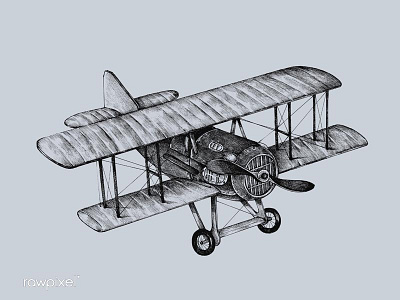 Vintage Plane drawing hand drawing illustration vintage