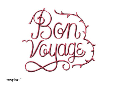 Bon Voyage calligraphy graphic handwriting typography vector