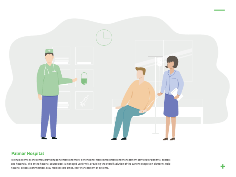 Palmar Hospital dynamic illustrator medical care people