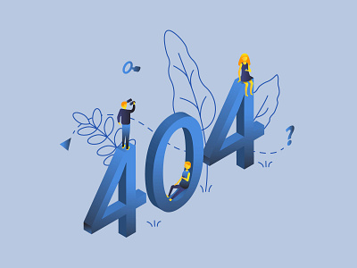 Isometric 404 page 3d 404 page affinity designer banner blue characters concept design error illustration landing page template ui ui ux vector vector art vector design vector illustration web design