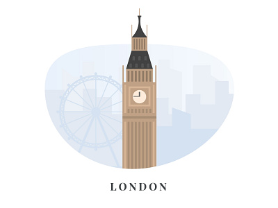 London architecture big ben building europe flat flat design icon illustration landmarks london travel uk vector vector design