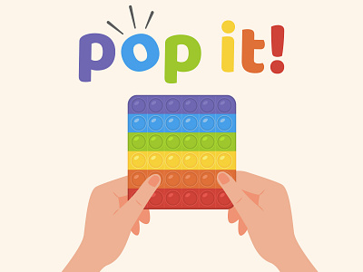 Pop It! bubble children fidget flat flat design game hands holding illustration kids pop it popular school toy trendy vector