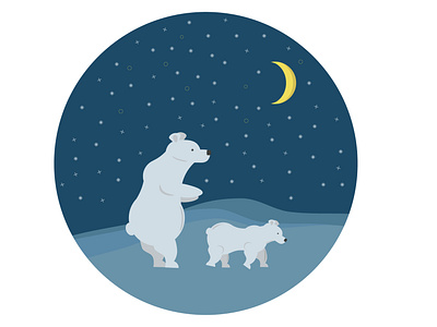 Mama Polar Bear 2d antarctica cartoon character character design flat icon illustration polar bear vector