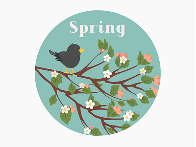 Birdie // Illustation bird cartoon character flat icon illustration spring vector vectorart