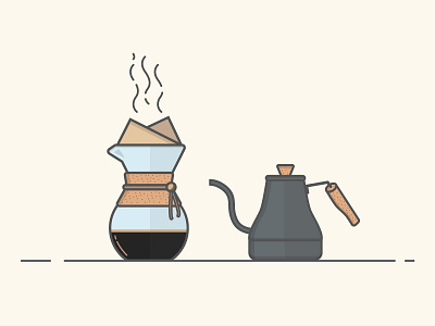 Chemix cafe chemix coffee drip flat flat design gooseneck illustration kettle pour over pourover vector vector art vector design vector illustration