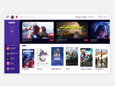 Twitch Redesign Concept