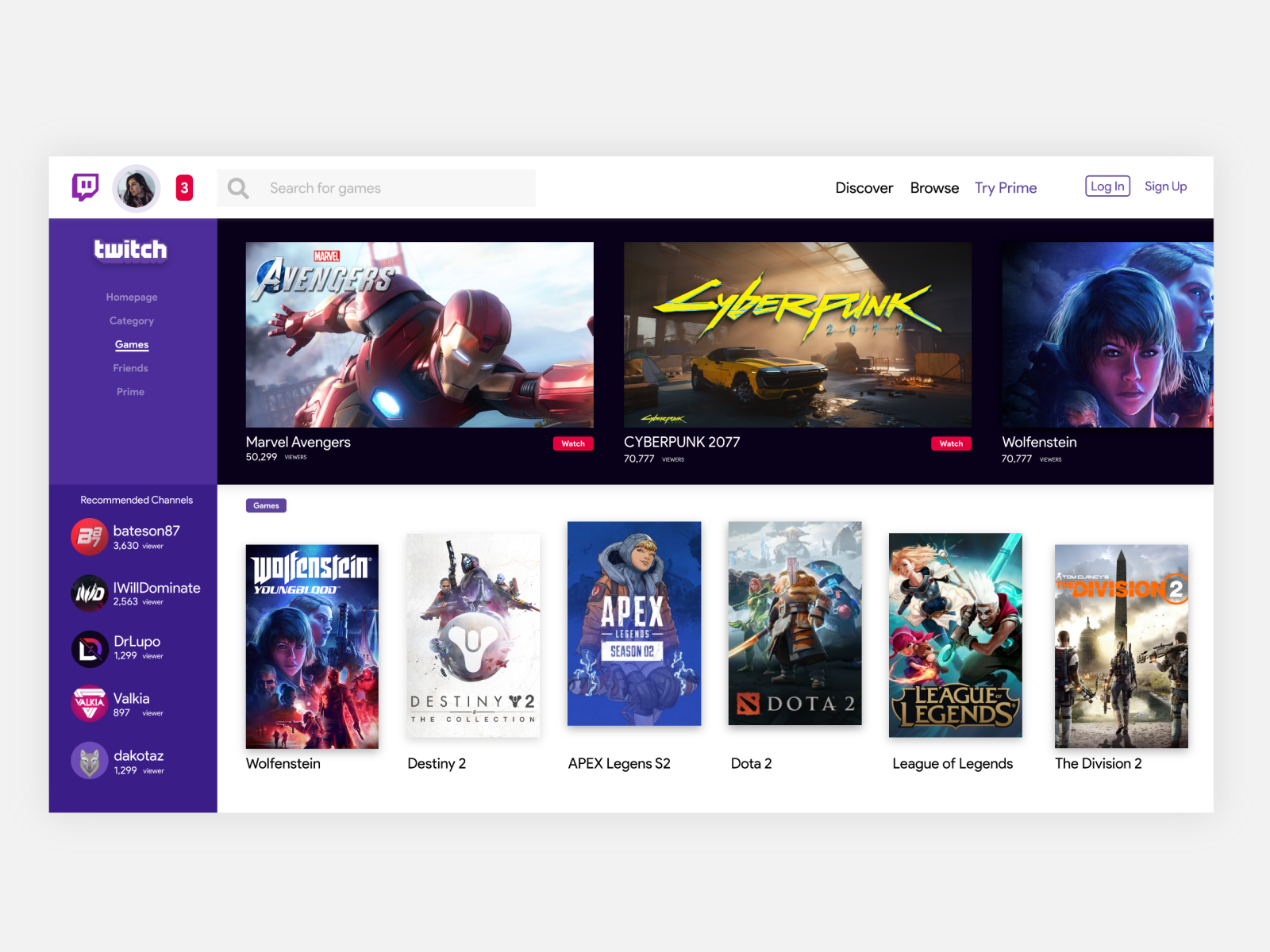 Twitch Redesign Concept By Kitai On Dribbble