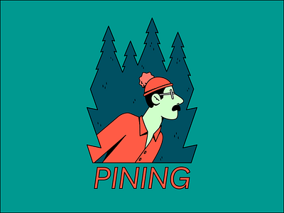Pining for Nature character design exploring forest graphic design gree hiking illustration maine mustache nyc orange outdoors pine tree pining portland sampson sampsonvisuals