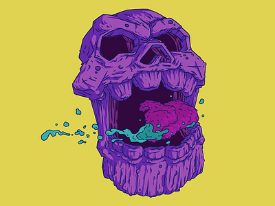 Skull of Thanos brooklyn dead freelance illustration infinity marvel new york nyc purple skull thanos