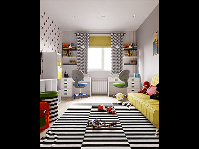 Kids 1 3d 3d max apartment cgi corona coronarender design exterior free interior interior design max renderer rendering visualization vray