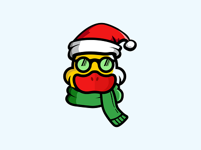 Christmas Duck with sunglasses