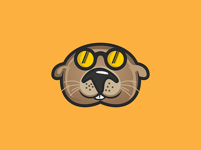 Otter with sunglasses animal branding concept creative cute design icon illustration logo mascot otter sunglasses vector