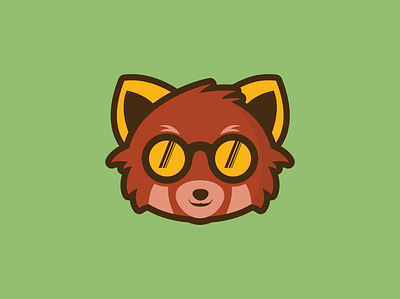 Red Panda with sunglasses animal branding concept creative cute design icon illustration logo mascot panda panda bear red panda vector