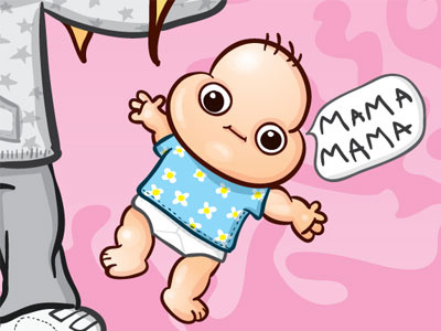 Creepy baby doll baby cartoon doll illustration illustrator vector