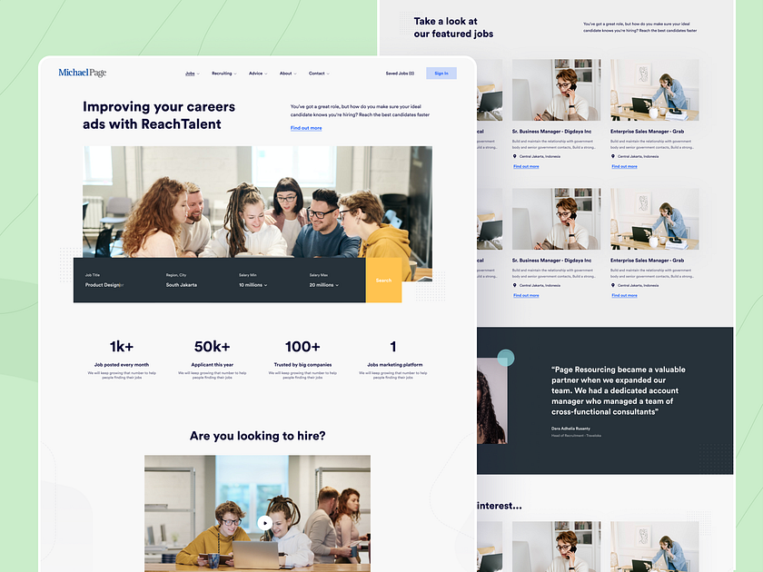 Michael Page Redesign - Exploration by Rahmadhana Ramadan for One Week ...