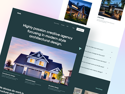 Architecture Agency Landing Page Exploration