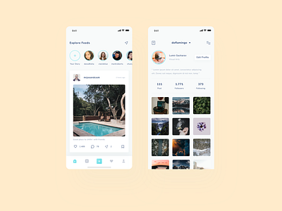Instagram Photo Sharing Exploration clean design iphonex mobileapp teal ui ux