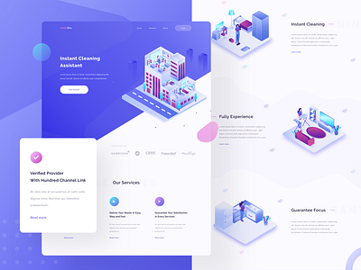 Lidska - Cleaning Service Landing Page clean design illustration isometric illustration landing page ui ux web design