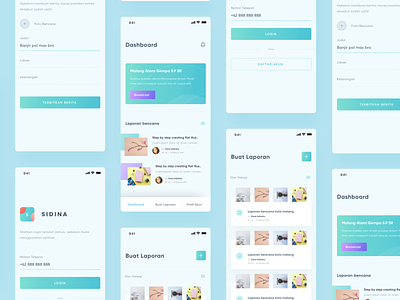 Sidina - Early Disaster Report System clean design disaster green ui ux