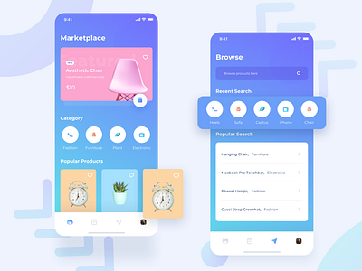 Keeper - Marketplace App blue clean design ecommerce iphonex marketplace app mobileapp purple shopping app ui user experience user interface ux