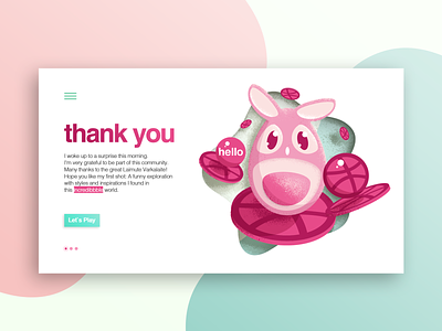 Hello Dribbble coloful colors design flat illustration pinks shadows texture ui ux vector web website