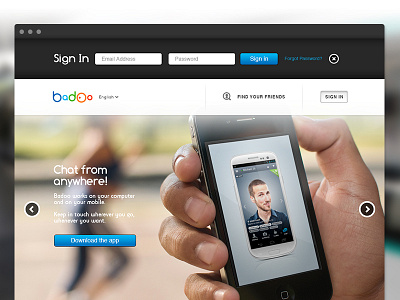 Badoo Landing Page Concept app branding design icons landing ui ux
