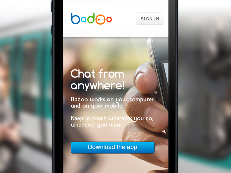 Badoo sign up login page