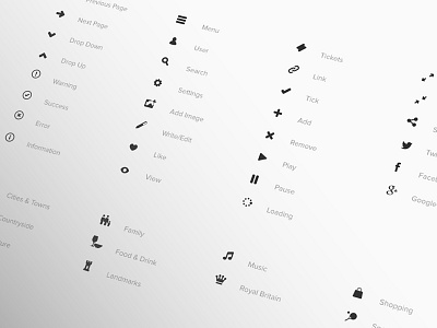 Visit Britain Design Guideline; Icons iconography icons styleguide tourism ui ui design ux