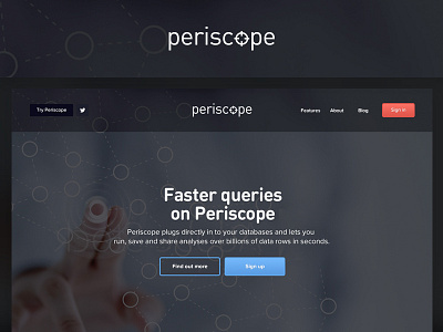 Periscope Landing Page [Concept] concept data home landing periscope product queries ui ux