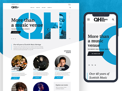 Queens Hall Website design music relaunch typography ui web website works