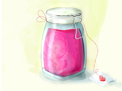 Love Jar hearts illustration jar