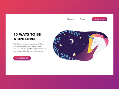 Be a unicorn :) design flat flatdesign graphic illustration landing page unicorn vector vector art