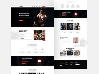 Fitness landing page design creative fitness gym home landing design template ui uidesign ux webdesign website