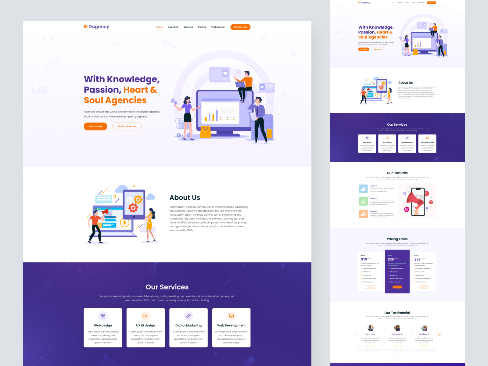 Dagency-Digital Agency Landing Page Design by Shuhanur Rahman on Dribbble