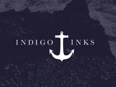 Indigo Inks Logo anchor design logo nautical
