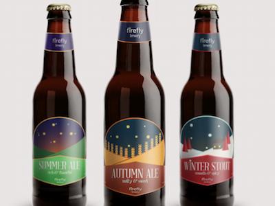 Firefly Brewery beer design illustration packaging