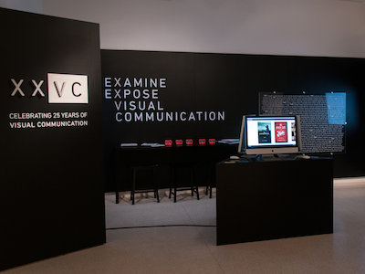 XXVC design exhibit exhibition installation typography