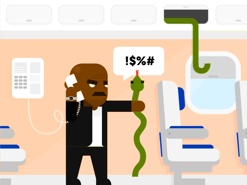 Snakes on a Plane animated film flat gif illustration motherfucking movie scene snakes