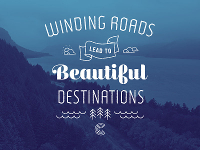 Beautiful Destinations chalk illustration lettering mural typography