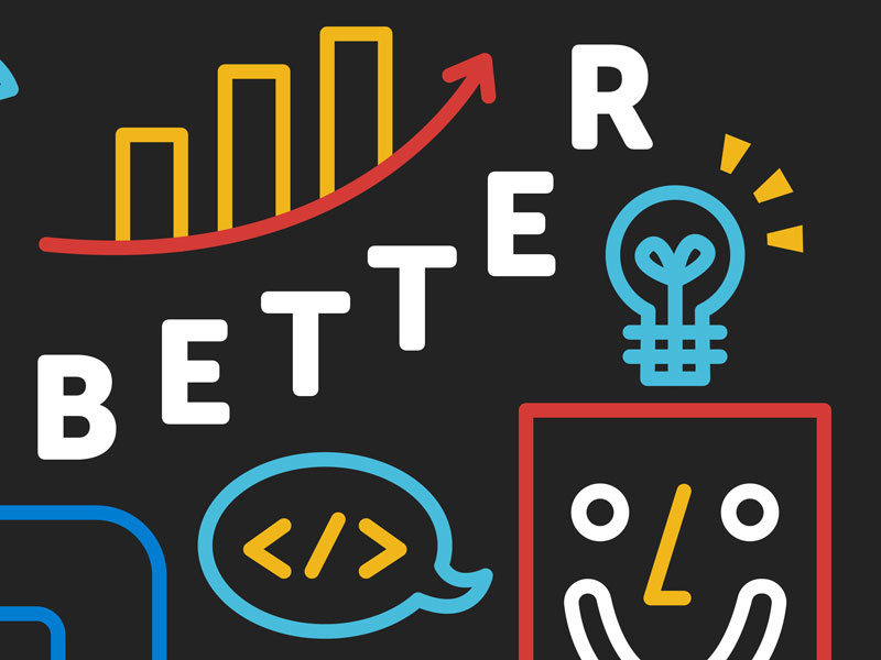 Making the Internet Better chalk robot line art typography illustration mural