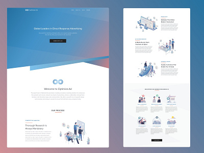 Optimize.Ad branding design flat illustration minimal ui ux vector web website